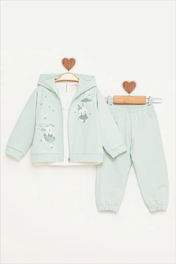 TINY RABBIT EMBROIDERED TRACKSUIT BabyRose 9-24 M BabyRose 1002-7810 - 1