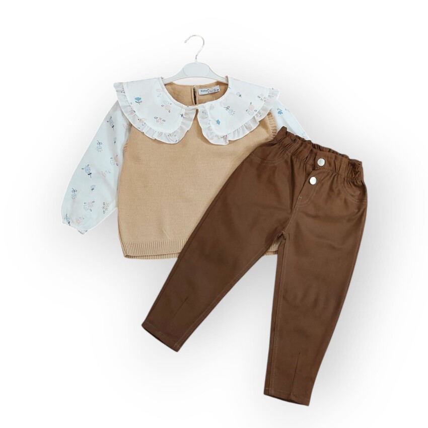 Topran Girl's 2 Piece Blouse and Pants Set 2-10Y KidsRoom 1031-8029 - 2