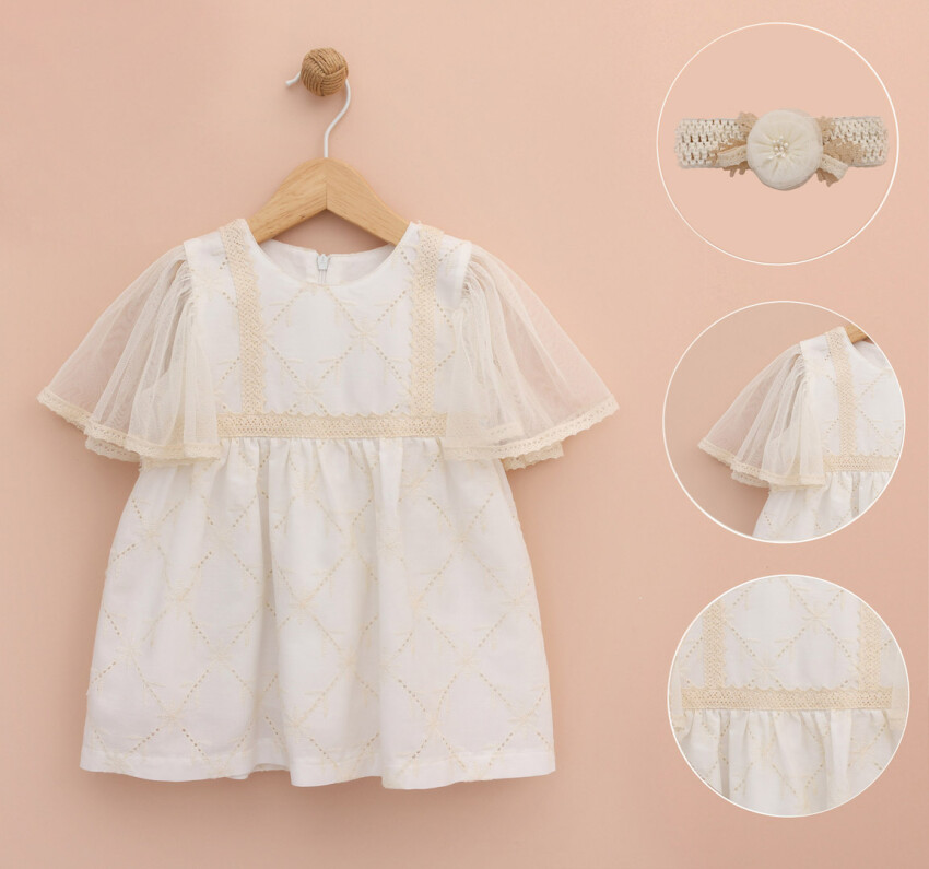 Toptan Kız Bebek Bandalı Elbise 9-24M Lilax 1049-6422 - 1