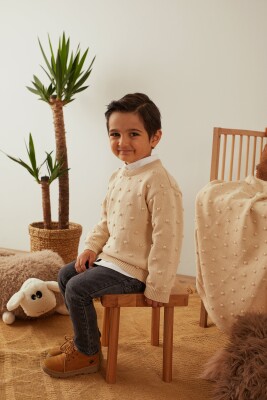 100% Organic Cotton With GOTS Certified Knitwear Bubble Sweater 12-36M Patique 1061-21072 - Uludağ Triko
