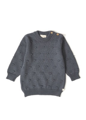 100% Organic Cotton With GOTS Certified Knitwear Bubble Sweater 12-36M Patique 1061-21072 - Uludağ Triko (1)