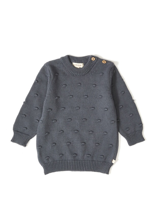 100% Organic Cotton With GOTS Certified Knitwear Bubble Sweater 12-36M Uludağ Triko 1061-21072 - 2