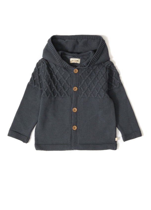 100% Organic Cotton With GOTS Certified Knitwear Diamond Cardigan 3-12M Uludağ Triko 1061-21050 - 3