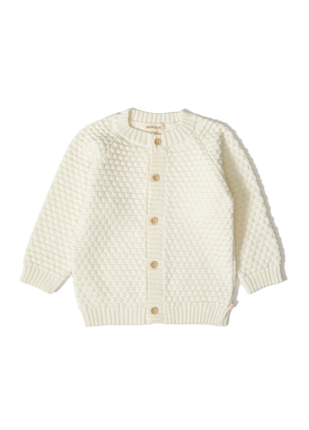 100% Organic Cotton With GOTS Certified Knitwear Mini Bubble Cardigan 3-12M Uludağ Triko 1061-21069 - 4