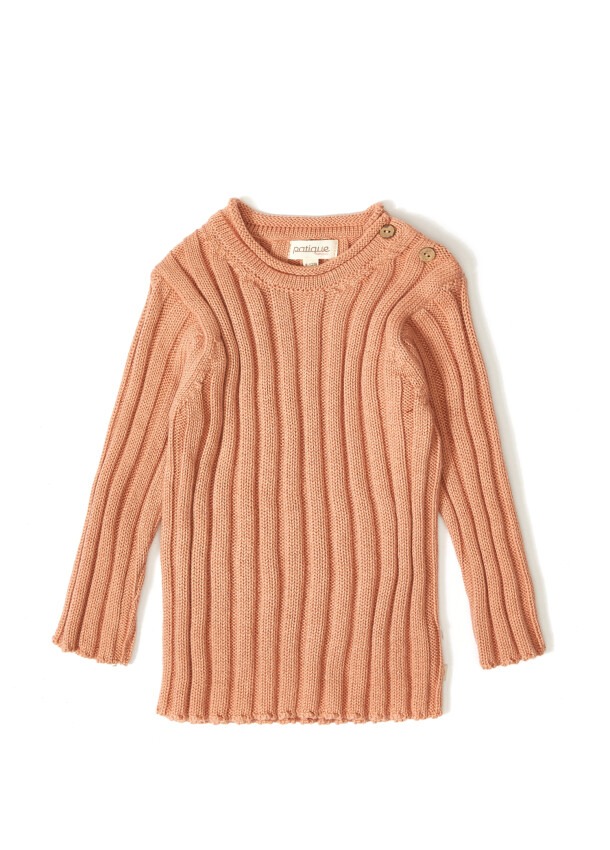 100% Organic Cotton With GOTS Certified Knitwear Ribbed Sweater 3-12M Uludağ Triko 1061-21064 - 4