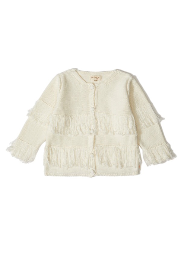 100% Organic Cotton With GOTS Certified Knitwear Tassel Star Cardigan 3-12M Uludağ Triko 1061-21054 - 3