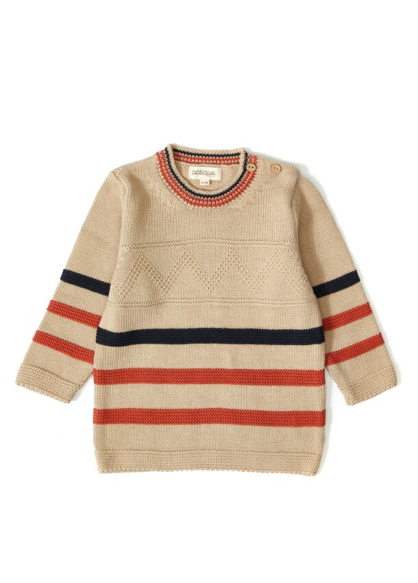 100% Organic Cotton With GOTS Certified Knitwear Zigzag Sweater 12-36M Patique 1061--121067 - 3