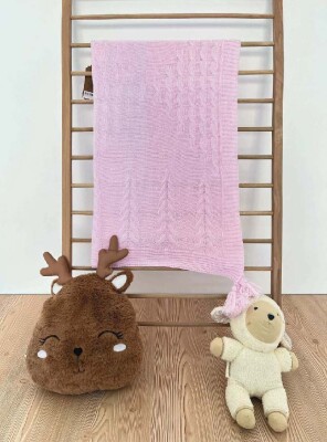 Baby Knitted Throw Argyle Blanket Jojomini 1062-97101 Pembe
