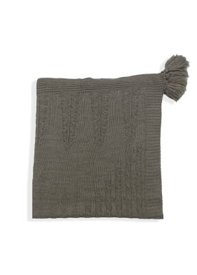 Baby Knitted Throw Argyle Blanket Jojomini 1062-97101 Kahverengi