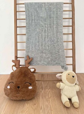 Baby Knitted Throw Braid Blanket Jojomini 1062-97103 Gri