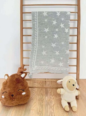 Baby Knitted Throw Starry Blanket Jojomini 1062-91102 Gri