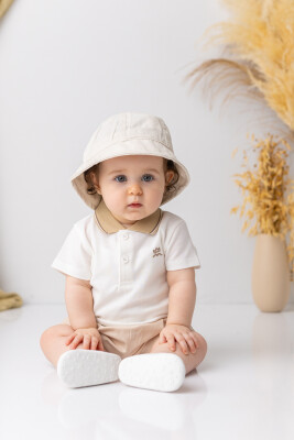 Erkek Bebek Polo Yaka T-Shirt 6-24M Jazziee 2051-251M1LBT52 Ekru