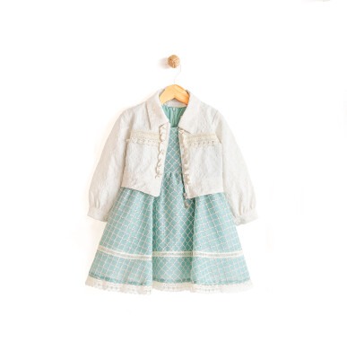 Fermuarlı Ceket Elbise İkili Takım Lilax 1049-5940 Yeşil
