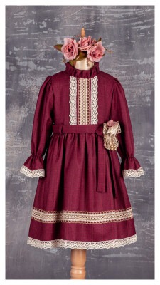 Kemerli Elbise Tivido 1042-2307 Bordo