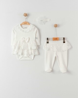 Kız Bebek Jasmine 3'lü Set 0-6M Miniborn 2019-7027 - Miniborn