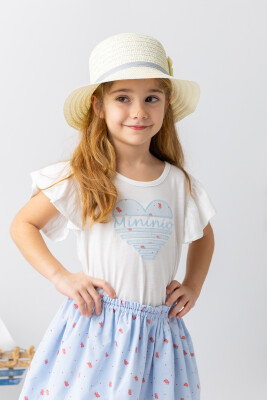 Kız Bebek Kalp Nakışlı T-Shirt 3-24M Mininio 2062-251M2LBT51M - Mininio