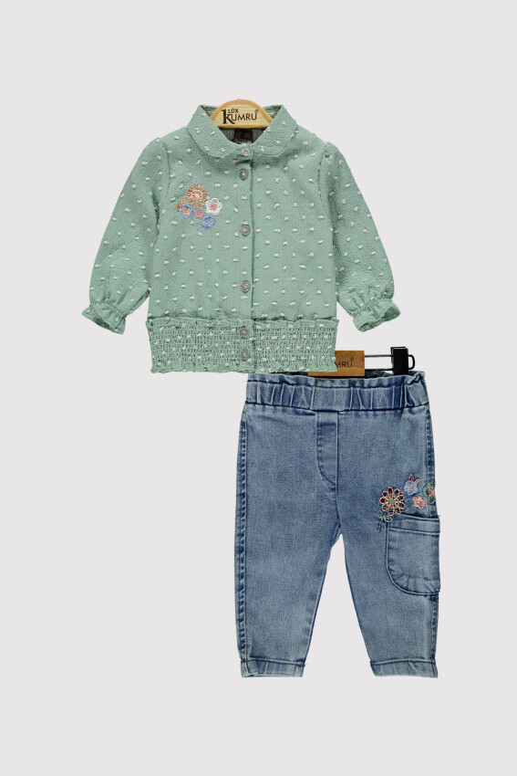 Kız Bebek Nakışlı Takım 6-18M Kumru Bebe 1075-4207 - 4