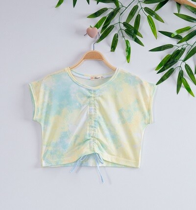 Önü Büzgülü Batik T-shirt Büşra Bebe 1016-221028 - 5