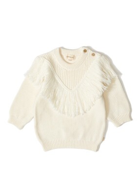 Organic Cotton Baby Sweater with Tassel Patique 1061-21043-1 - Uludağ Triko