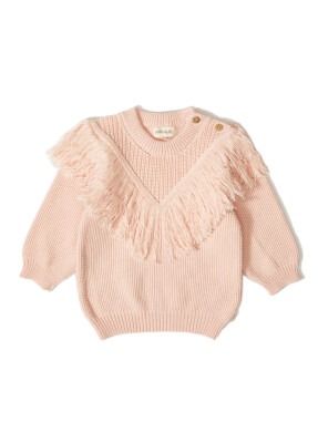 Organic Cotton Baby Sweater with Tassel Patique 1061-21043-1 - Uludağ Triko (1)