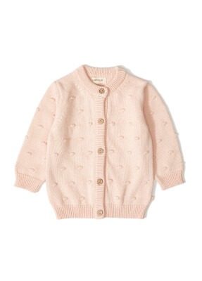Organic Cotton Knitwear Bubble Baby Cardigan Patique 1061-21071 - Uludağ Triko (1)