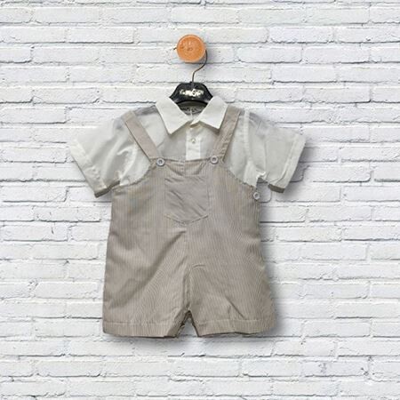 Shirt and Striped Salopet Set KidsRoom 1031-5428 - 2