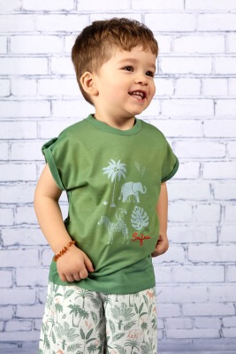 Topan Erkek Çocuk Safari Desenli T-shirt 2-7Y Zeyland 1070-231M3ZNB51 - Zeyland