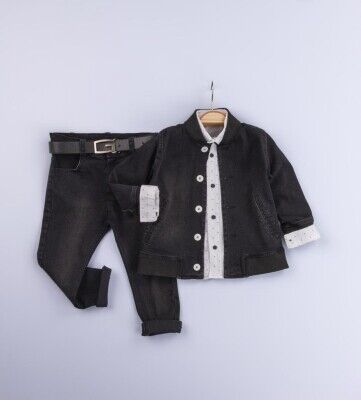 Topta Erkek Çocuk 3'lü Ceket Pantolon ve Gömlek Takım 2-5Y Gold Class 1010-2257 - 1