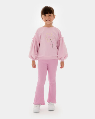 Topta Kız Çocuk 2'li Eşofman Altı ve Sweat Takım 4-7Y Bupper Kids 1053-24128 - 4