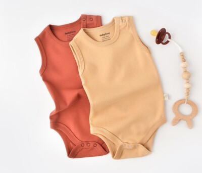 Toptan %100 Organik Pamuk Bebek 2'li Body Baby Cosy 2022-CSY3020 - 1