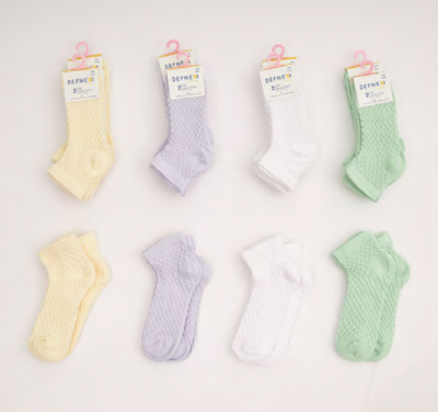 Toptan 24 Çift Kız Bebe Patik Çorap (Kutu) 6-12M Defne 1064-DFN2P-K018-23(6-12) - Defne