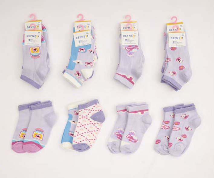 Toptan 24 Çift Kız Bebe Patik Çorap (Kutu) Defne 1064-DFN2P-K020-23(6-12) - 1