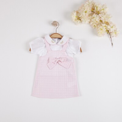 Toptan 2'li Kız Bebek Gömlek ve Elbise Takım 6-18M KidsRoom 1031-5512 - 1