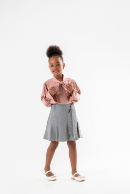 Toptan 2'li Kız Çocuk Bluz ve Etek Takım 4-8Y Moda Mira 1080-7012 - Moda Mira