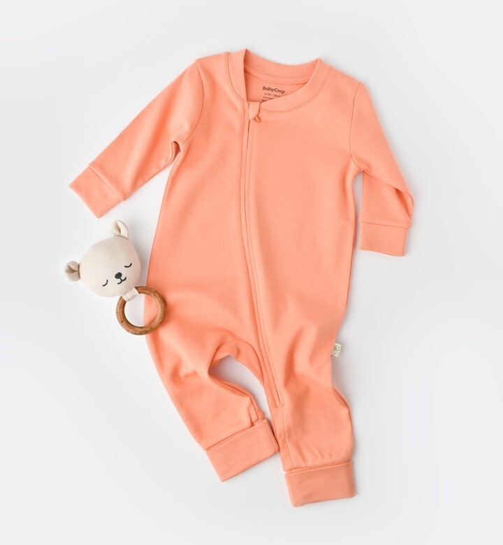 Toptan Bebek %100 Organik Pamuk Fermuarlı Tulum Baby Cosy 2022-CSY3038 - 1