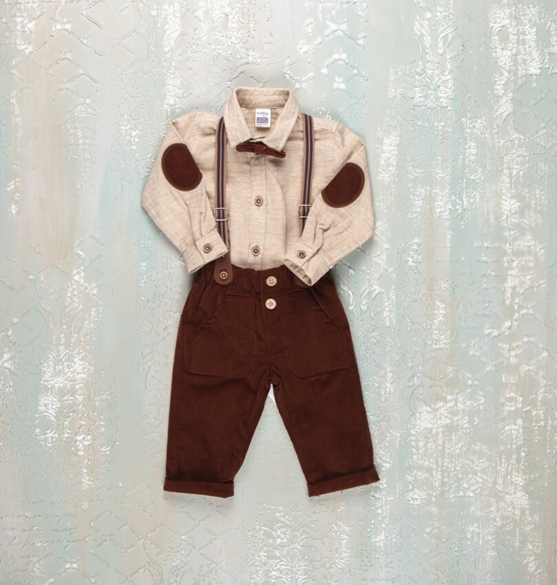 Toptan Bebek 2' li Gömlek Pantolon Takım 6-24M Bubbly 2035-6013 - 2