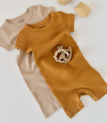 Toptan Bebek 2 li Kısa Kollu Tulum Baby Cosy 2022-CSYM11404 - Baby Cosy