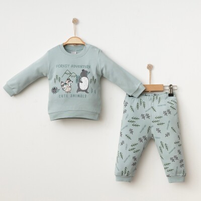 Toptan Bebek 2'li Badi ve Pantolon Takımı 6-18M Gümüş Baby 2043-002040 - Gümüş Baby