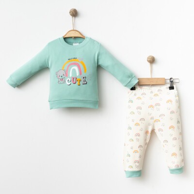 Toptan Bebek 2'li Badi ve Pantolon Takımı 6-18M Gümüş Baby 2043-002050 - Gümüş Baby