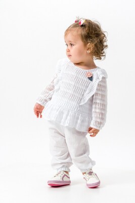 Toptan Bebek 2'li Bluz ve Pantolon Takım 6-18M Wecan 1022-23205 - Wecan