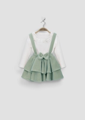 Toptan Bebek 2'li Elbise ve Bluz Takım 6-18M Minicorn 2018-2342 Yeşil