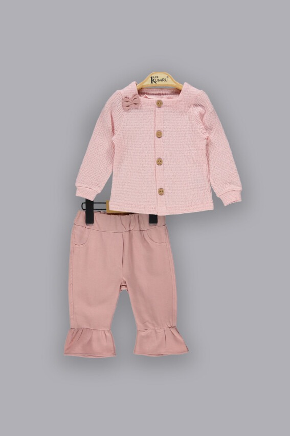 Toptan Bebek 2'li Gömlek ve Pantolon Takım 6-18M Kumru Bebe 1075-3818 - 3