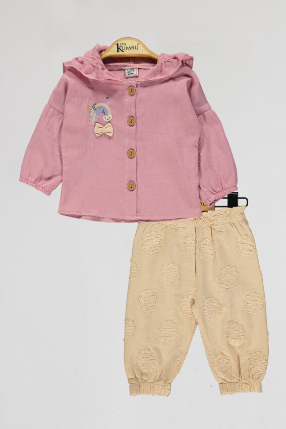 Toptan Bebek 2'li Gömlek ve Pantolon Takım 6-18M Kumru Bebe 1075-4046 - 5