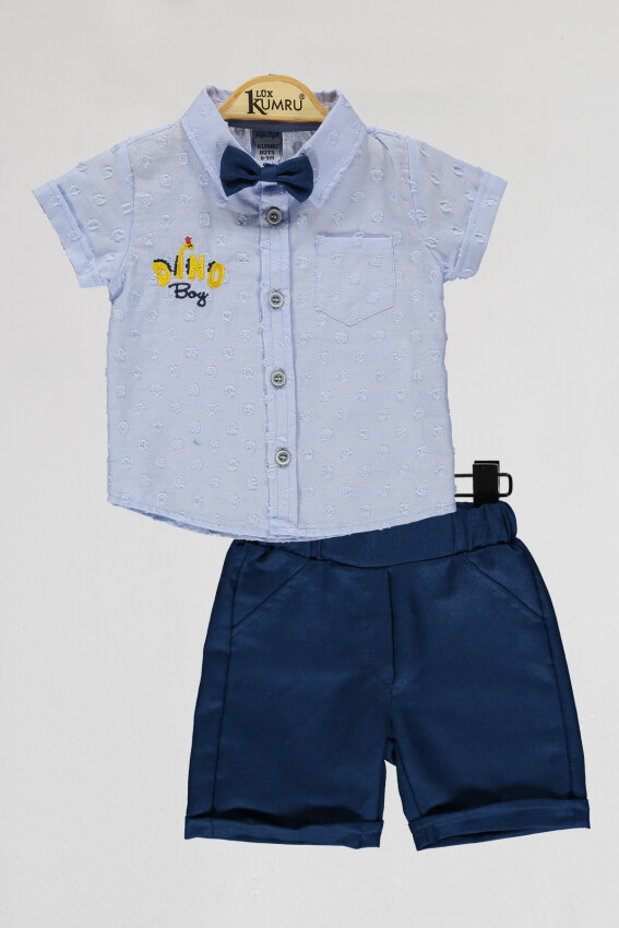 Toptan Bebek 2'li Gömlek ve Şort Takım 6-18M Kumru Bebe 1075-4091 - 1