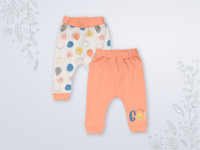 Toptan Bebek 2'li Pantolon Takım 3-18M Miniworld 1003-18111 Orange