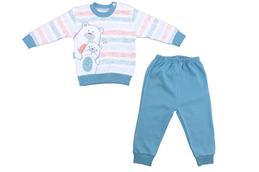 Toptan Bebek 2'li Pijama Takımı 3-9M Hoppidik 2017-2333 - 2