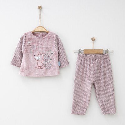 Toptan Bebek 2'li Sweatshirt ve Pantolon Takım 3-9M Hoppidik 2017-2320 - 2