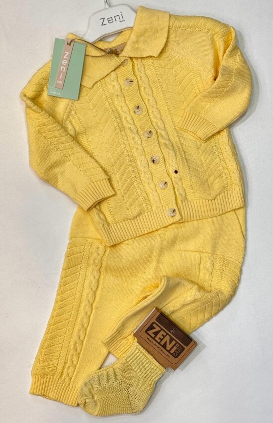 Toptan Bebek 2'li Sweatshirt ve Pantolon Takımı 0-18M Zeni 2049-3026 - 2