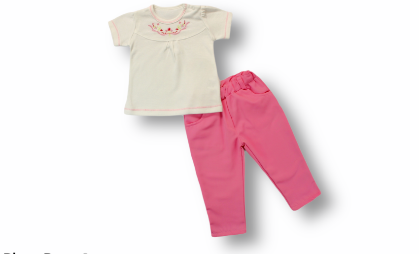 Toptan Bebek 2'li Tişört ve Pantolon Takım 3-18M Tomuycuk 1074-75323 - 1