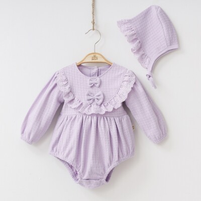 Toptan Bebek 2'li Tulum ve Şapka Takım 6-12M Minizeyn 2014-9002 - Minizeyn (1)